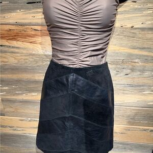 Alfani Black Leather Mini Skirt